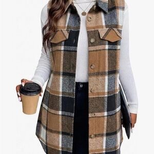 Flannel Plaid Sleeveless Vest